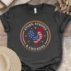 Patriotic Rooster Badge T-Shirt