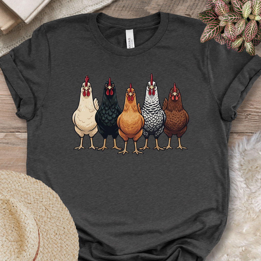Five Chicken Flock Graphic T-Shirt
