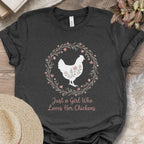 Floral Chicken Wreath Tee