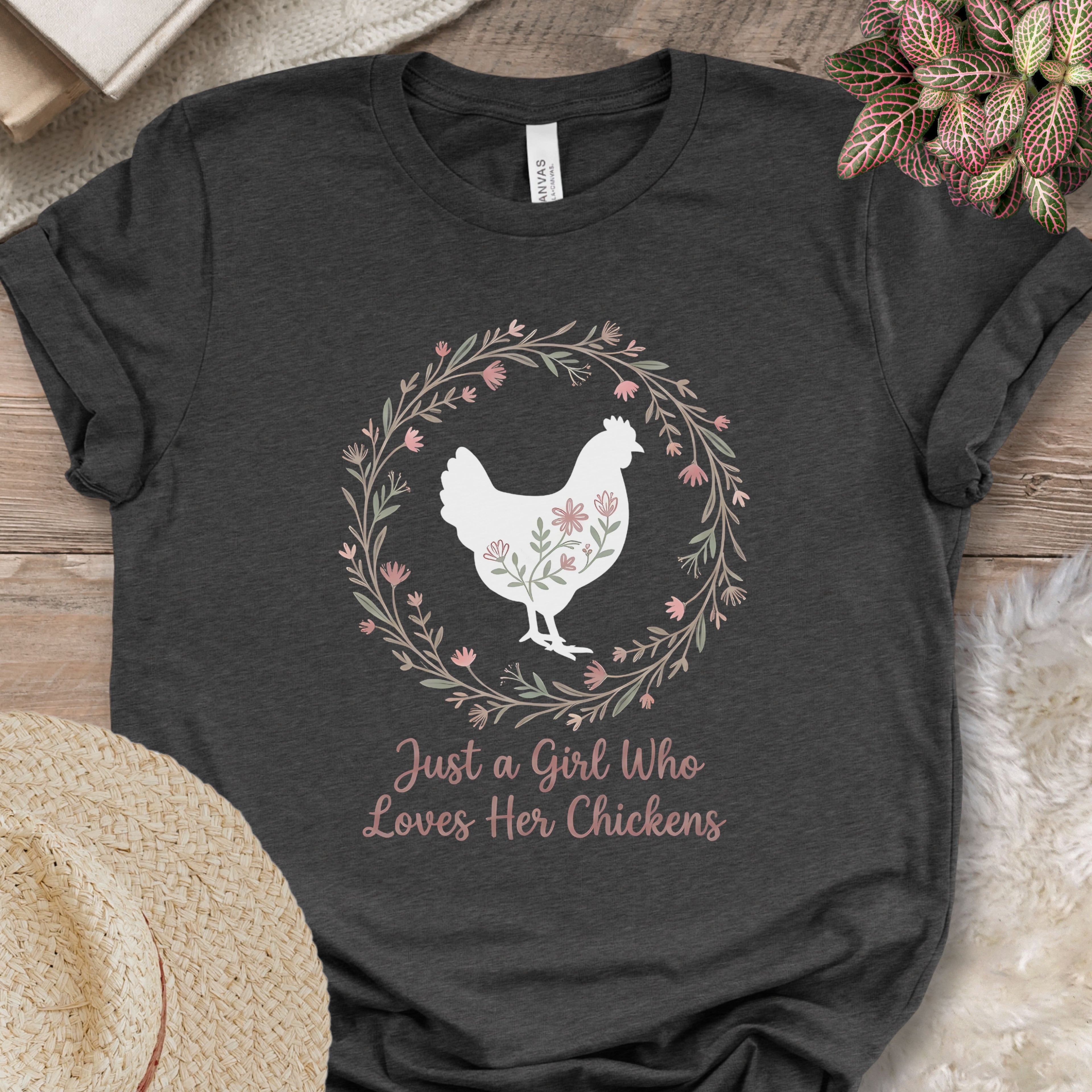 Floral Chicken Wreath Tee