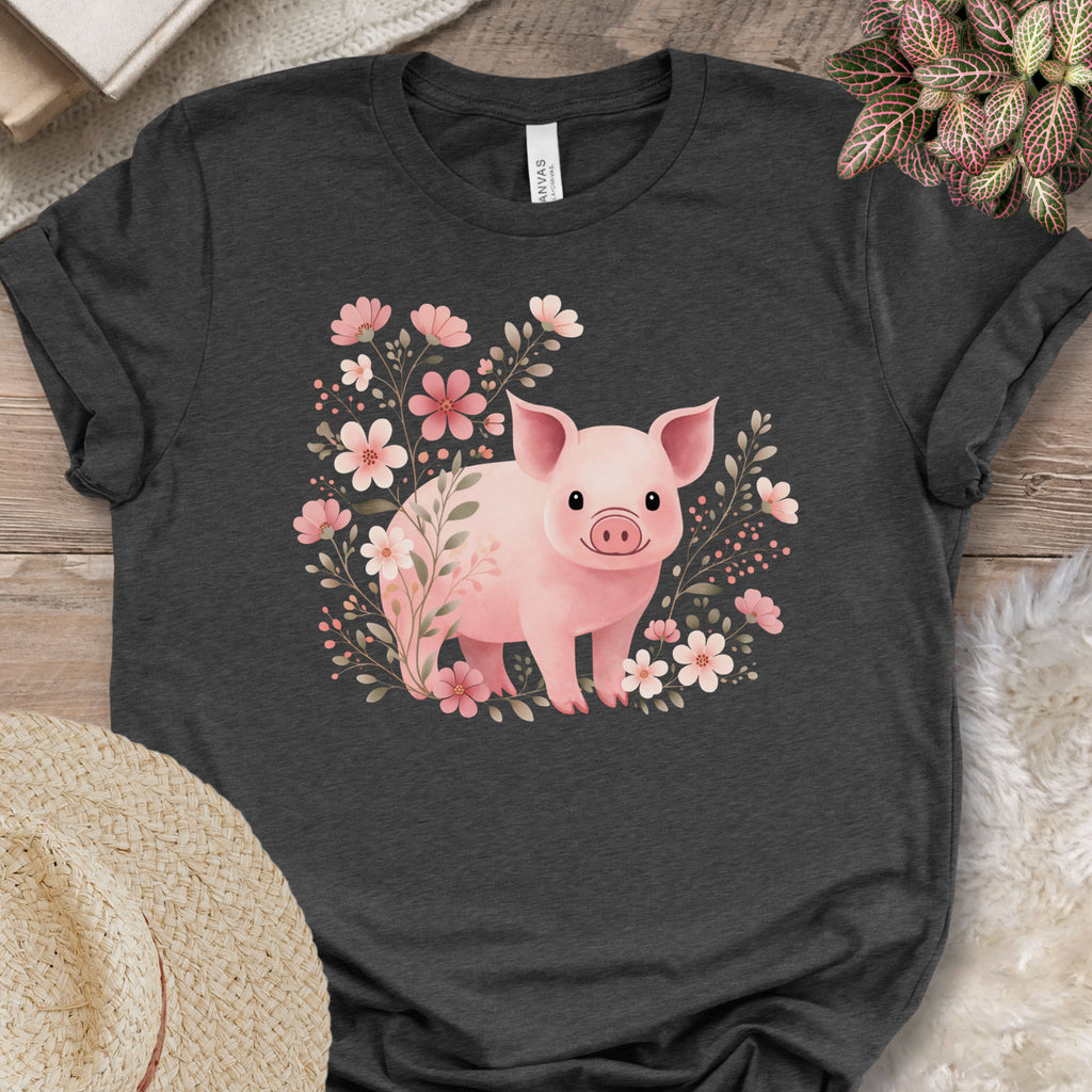 Cute Pig Floral Farm Shirt