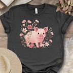 Cute Pig Floral Farm Shirt