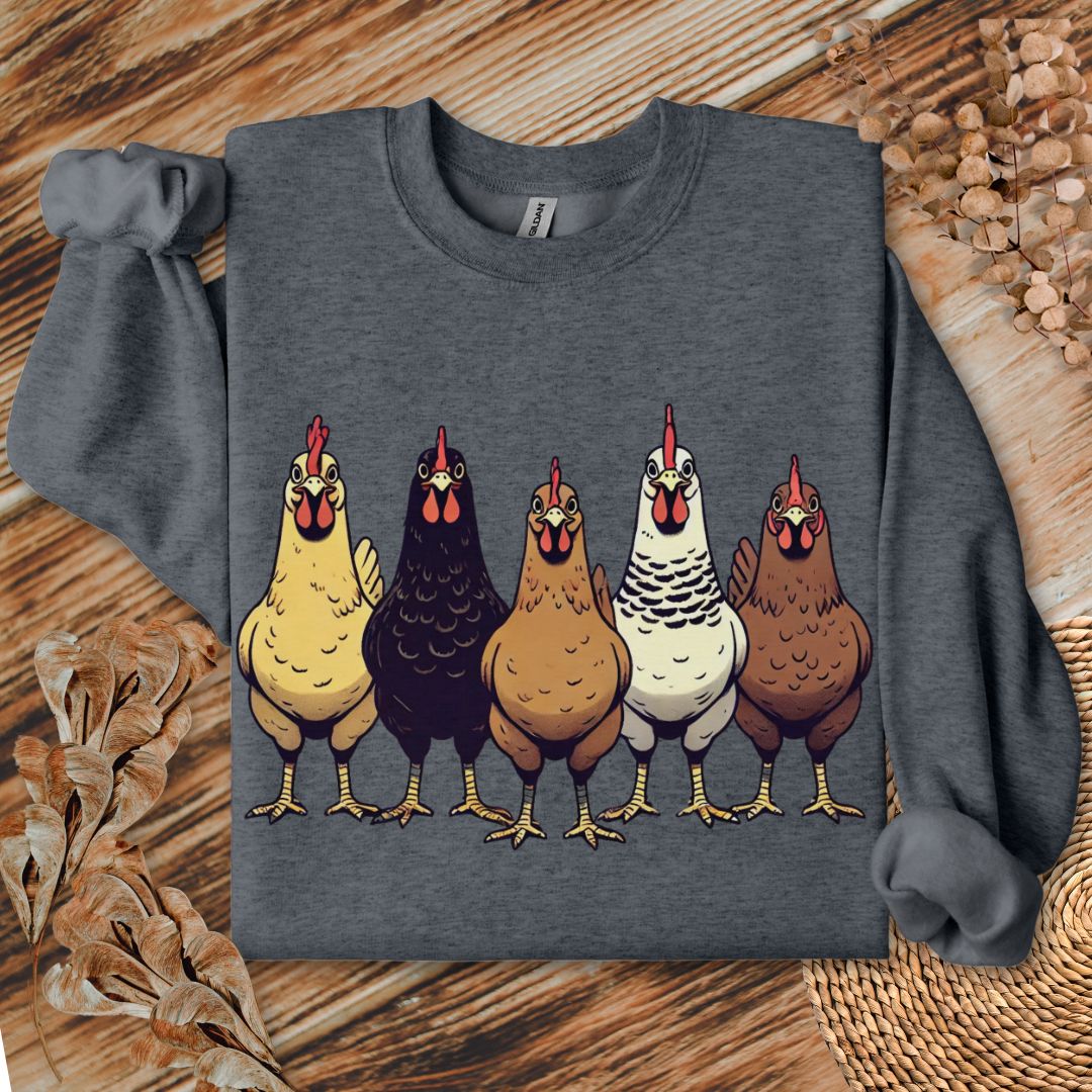 Funny Chicken Lineup Sweatshirt