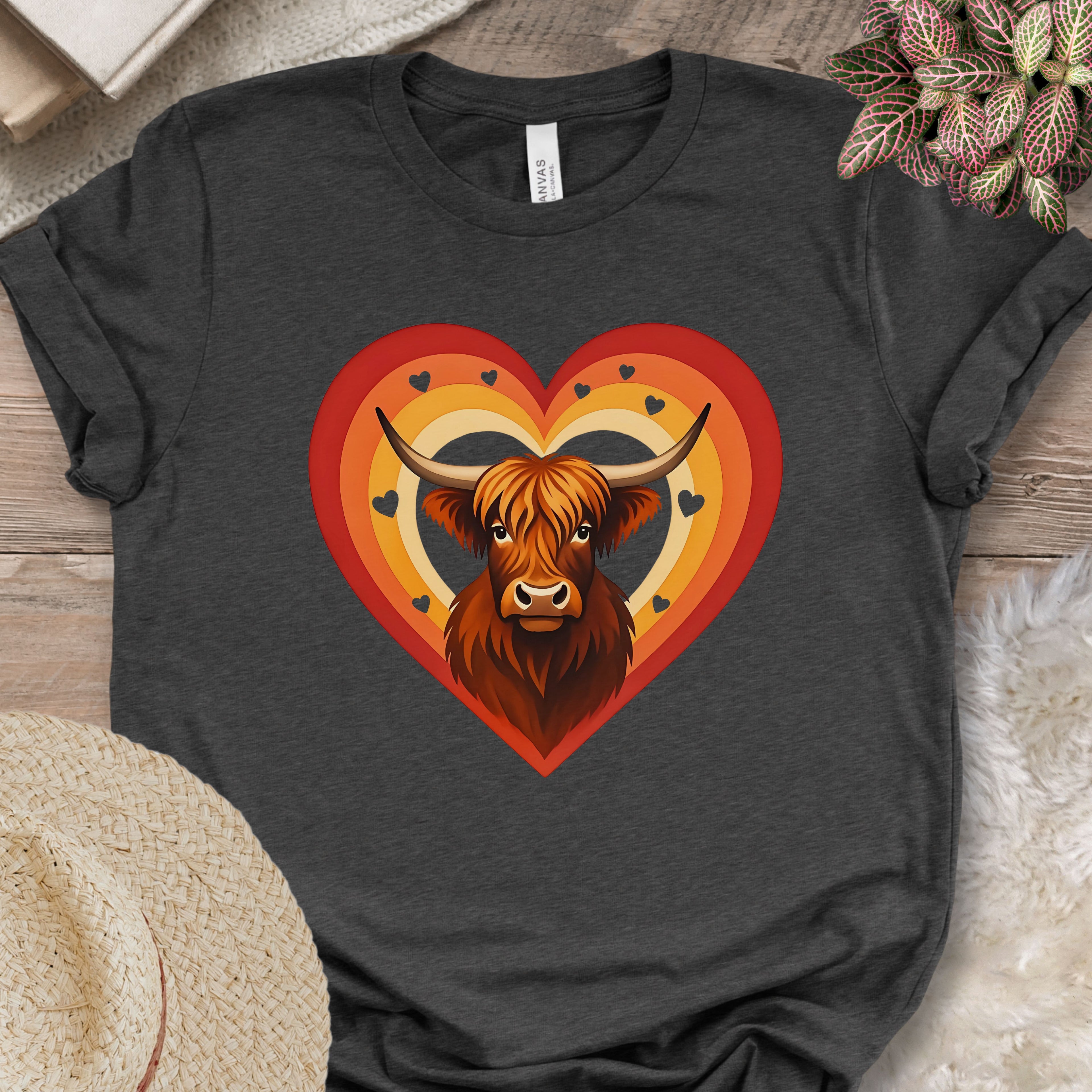 Highland Cow Heart Farm Shirt