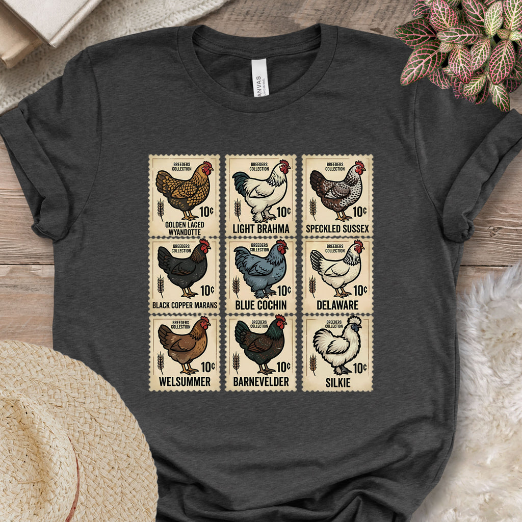 Vintage Chicken Breed Stamps T-Shirt