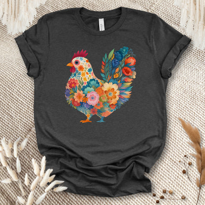 Blooming Chicken Flower Art Tee
