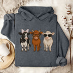 Trendy Cow Trio Hoodie