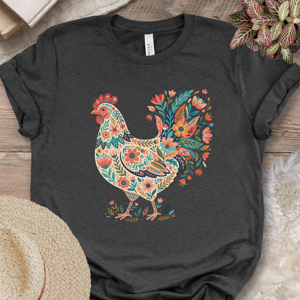 Boho Floral Chicken T-Shirt