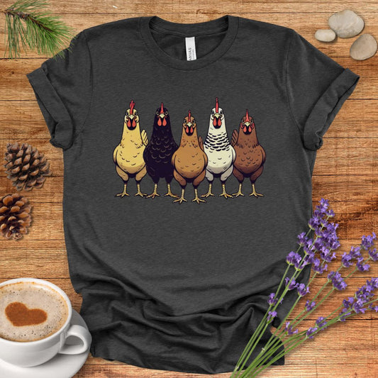 Multicolor Chicken Lineup Tee