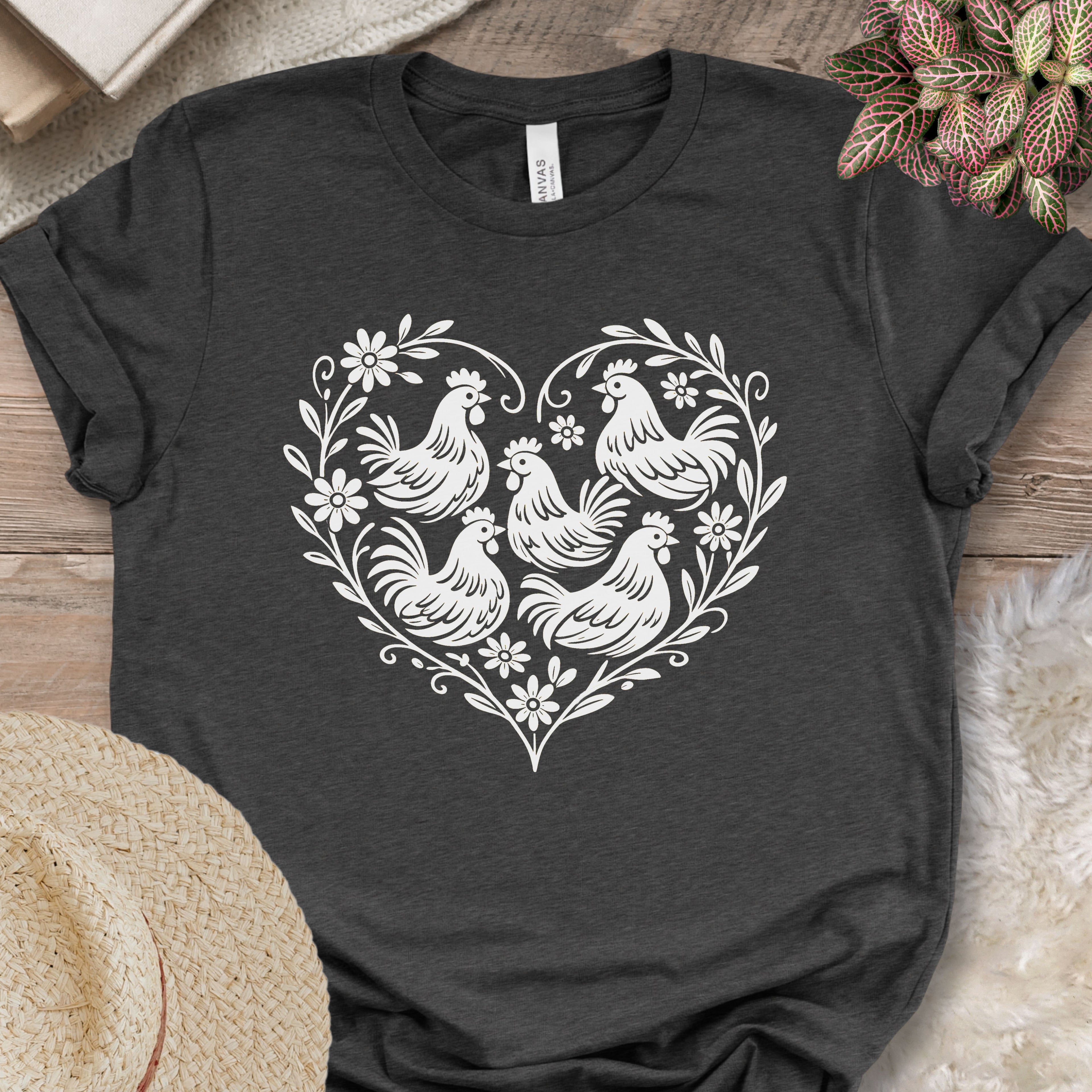 Floral Chicken Heart Shirt