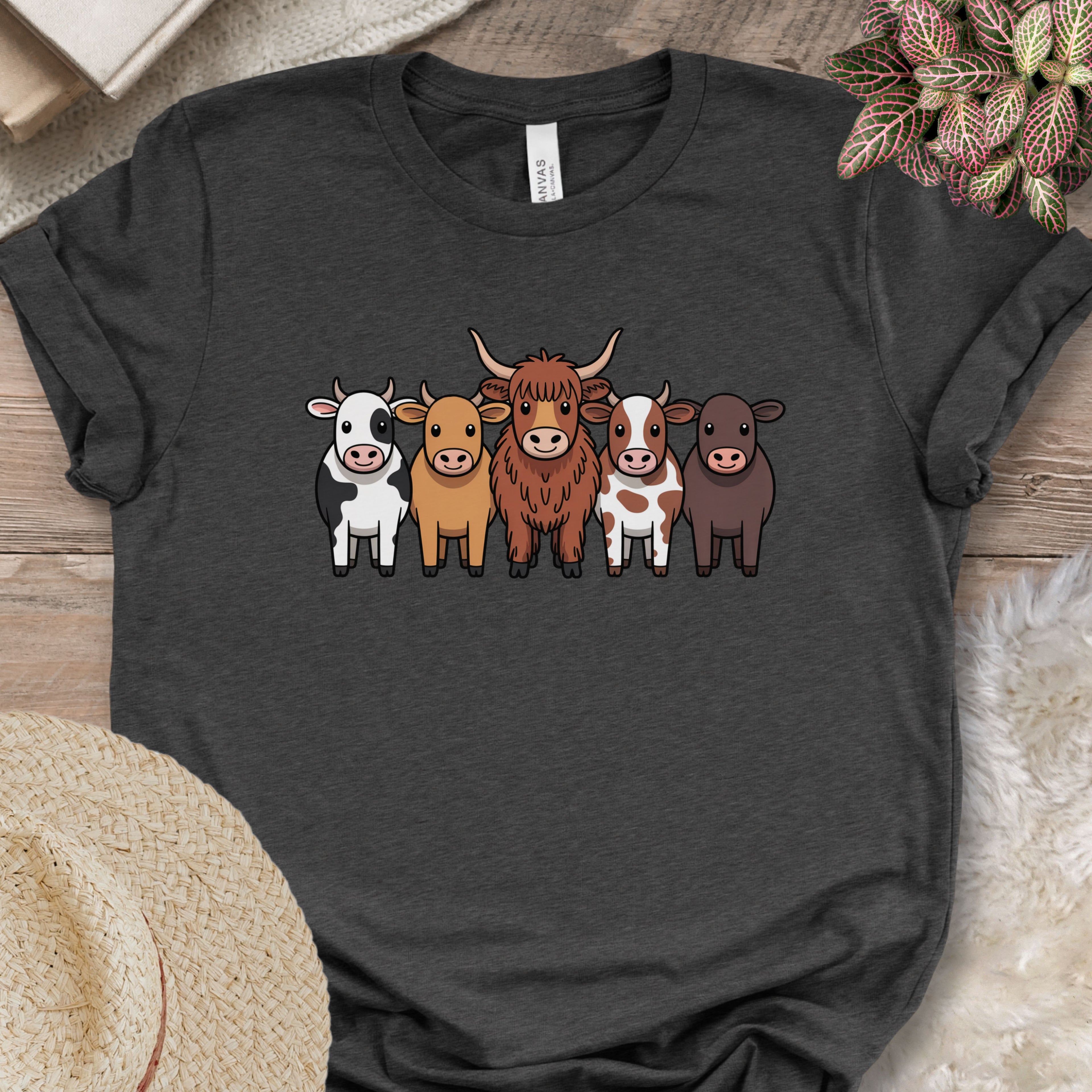 Cartoon Cow Breeds Tee