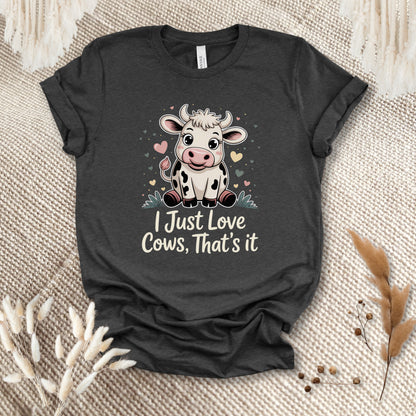 Cute Cow Lover T-Shirt – Kawaii Dairy Cow Graphic Tee for Farm Animal Fans