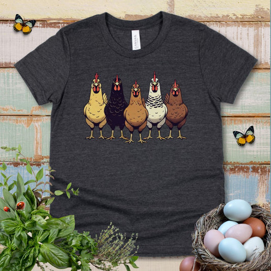 Kids Multicolor Chicken Lineup Tee