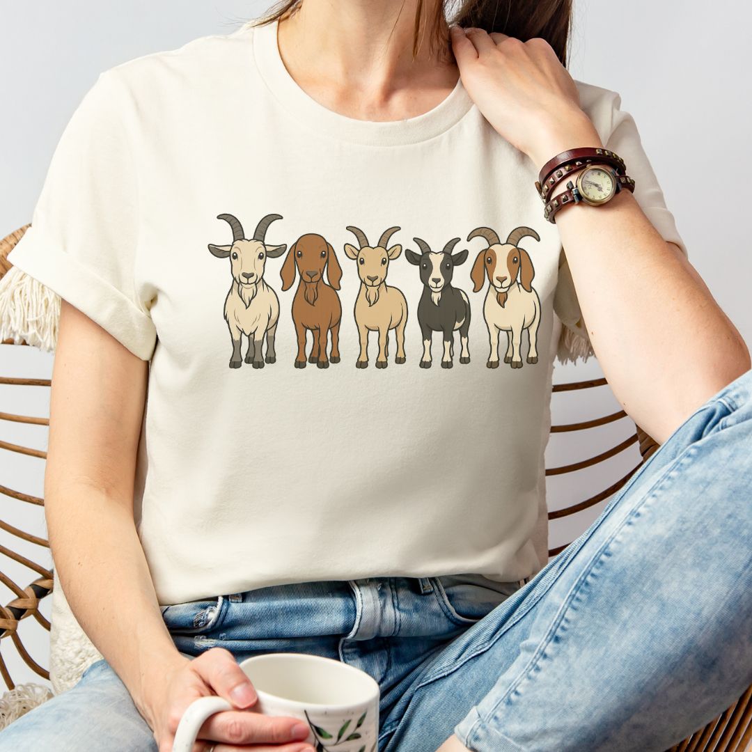 Cute Cartoon Goats Farm Shirt