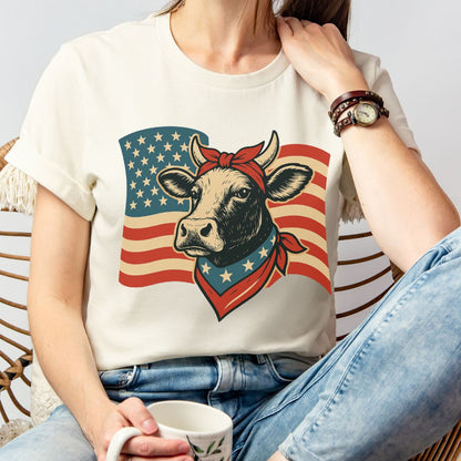 Patriotic Cow Flag Shirt