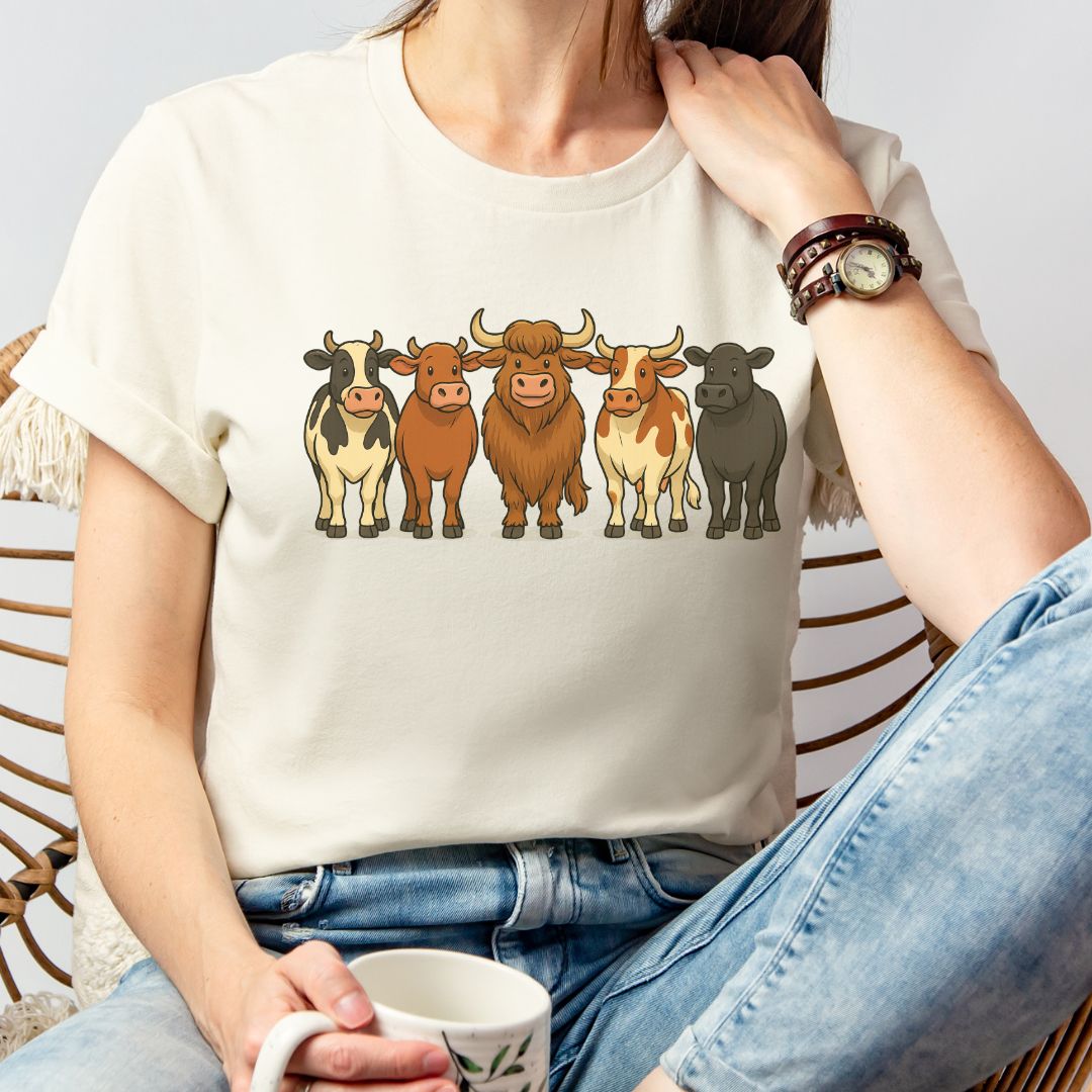 Cow Crew Cartoon Farm Shirt