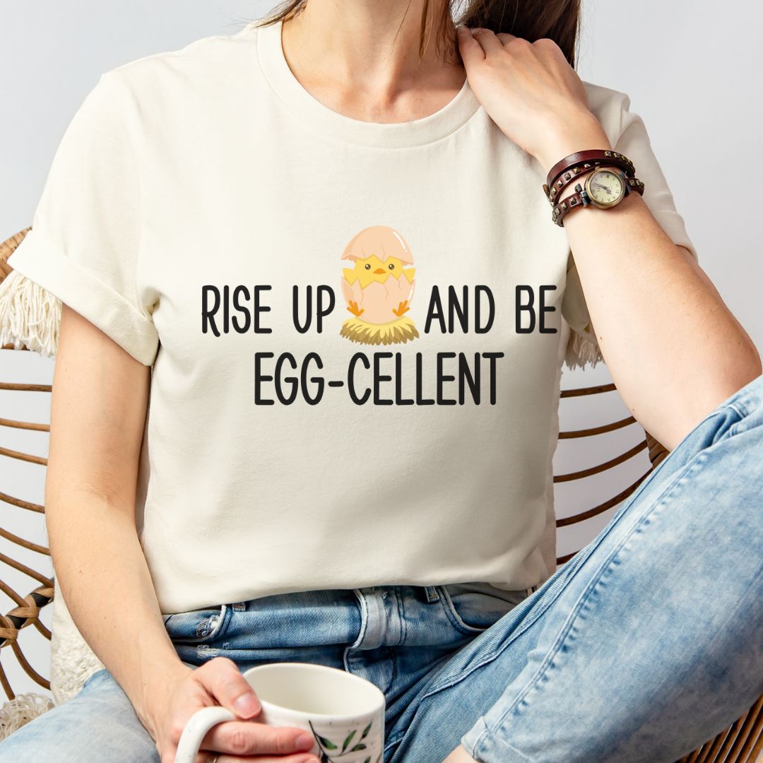Eggscellent Attitude Motivational Tee