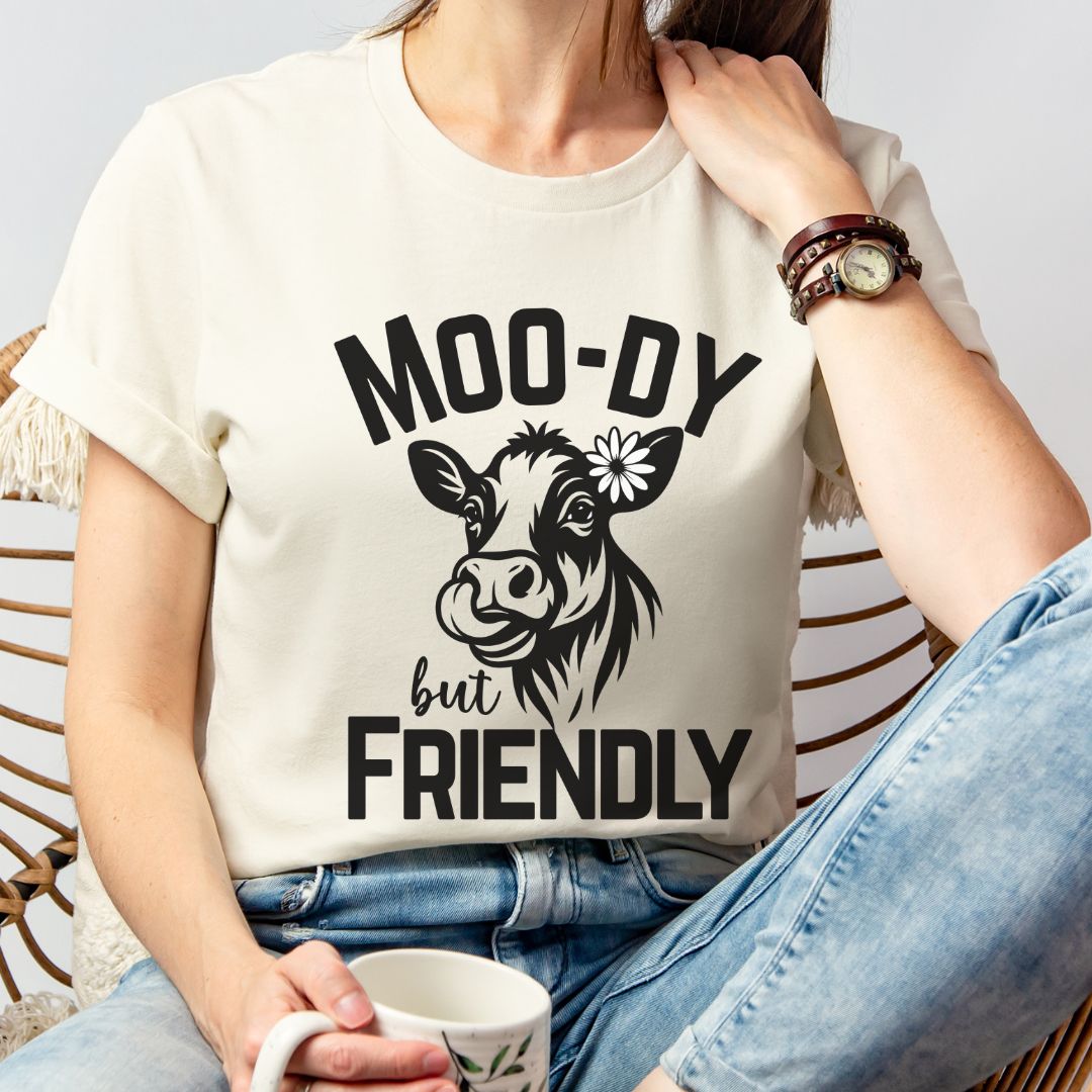 Moo-dy But Friendly Cow Shirt