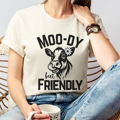 Moo-dy But Friendly Cow Shirt
