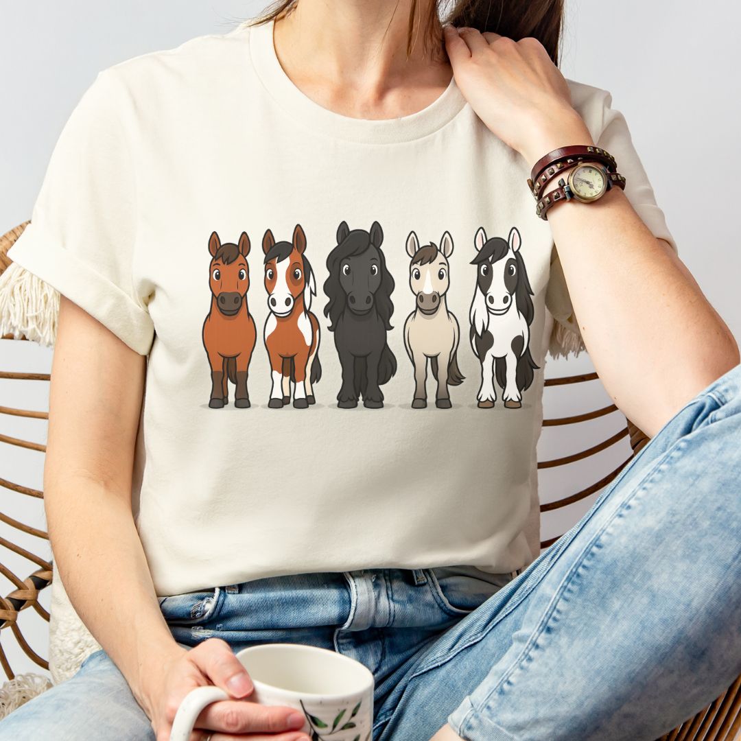 Cute Cartoon Horses Shirt
