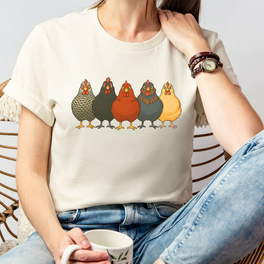 Colorful Chickens Art Tee