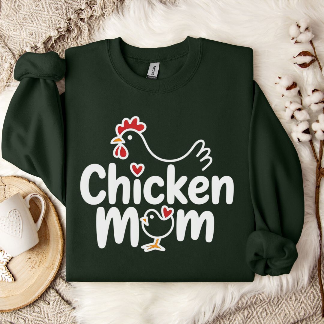 Chicken Mom Sweatshirt – Cute Farm Animal Pullover Gift for Poultry Moms & Backyard Chicken Keepers