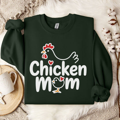 Chicken Mom Sweatshirt – Cute Farm Animal Pullover Gift for Poultry Moms & Backyard Chicken Keepers