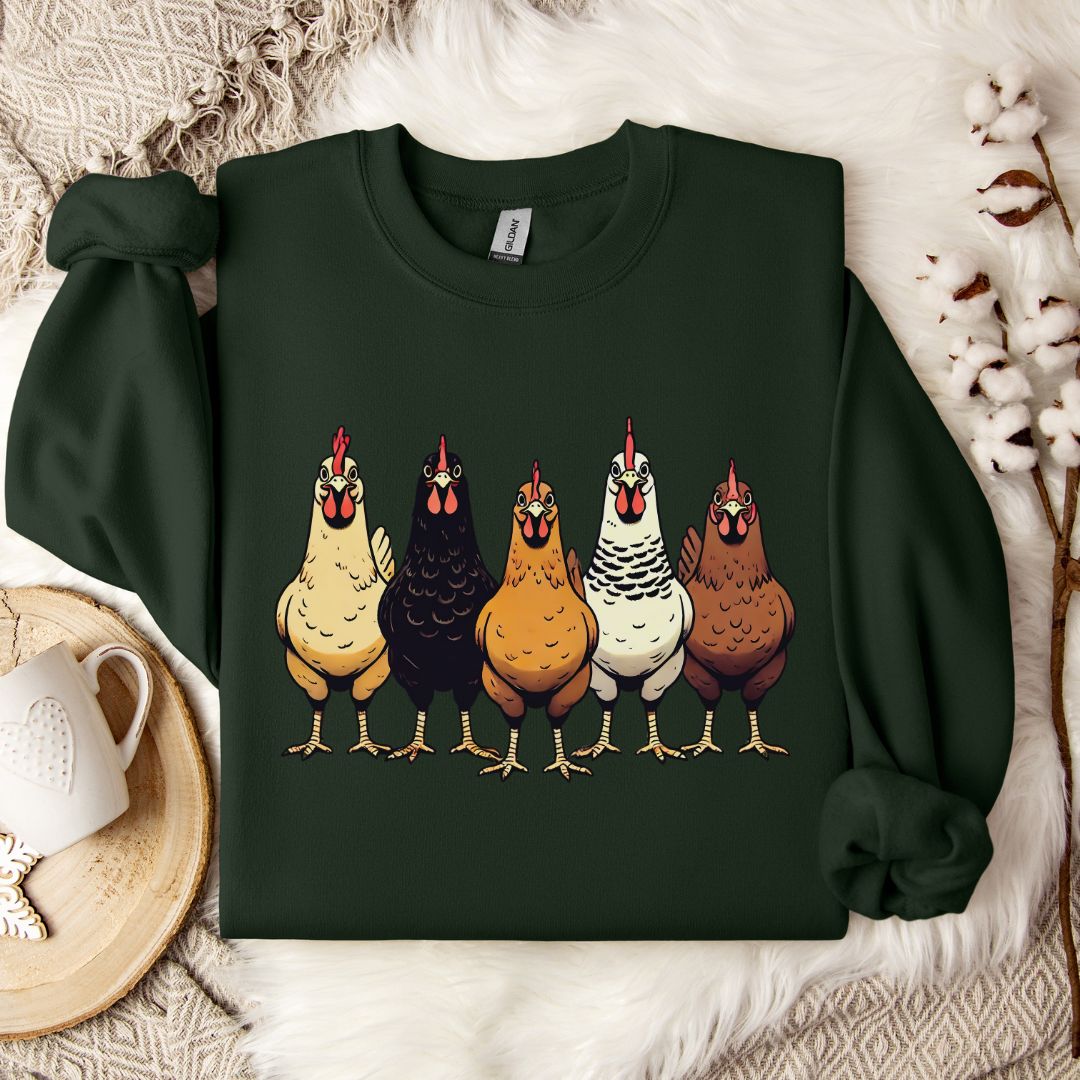 Multicolor Chicken Lineup Crewneck