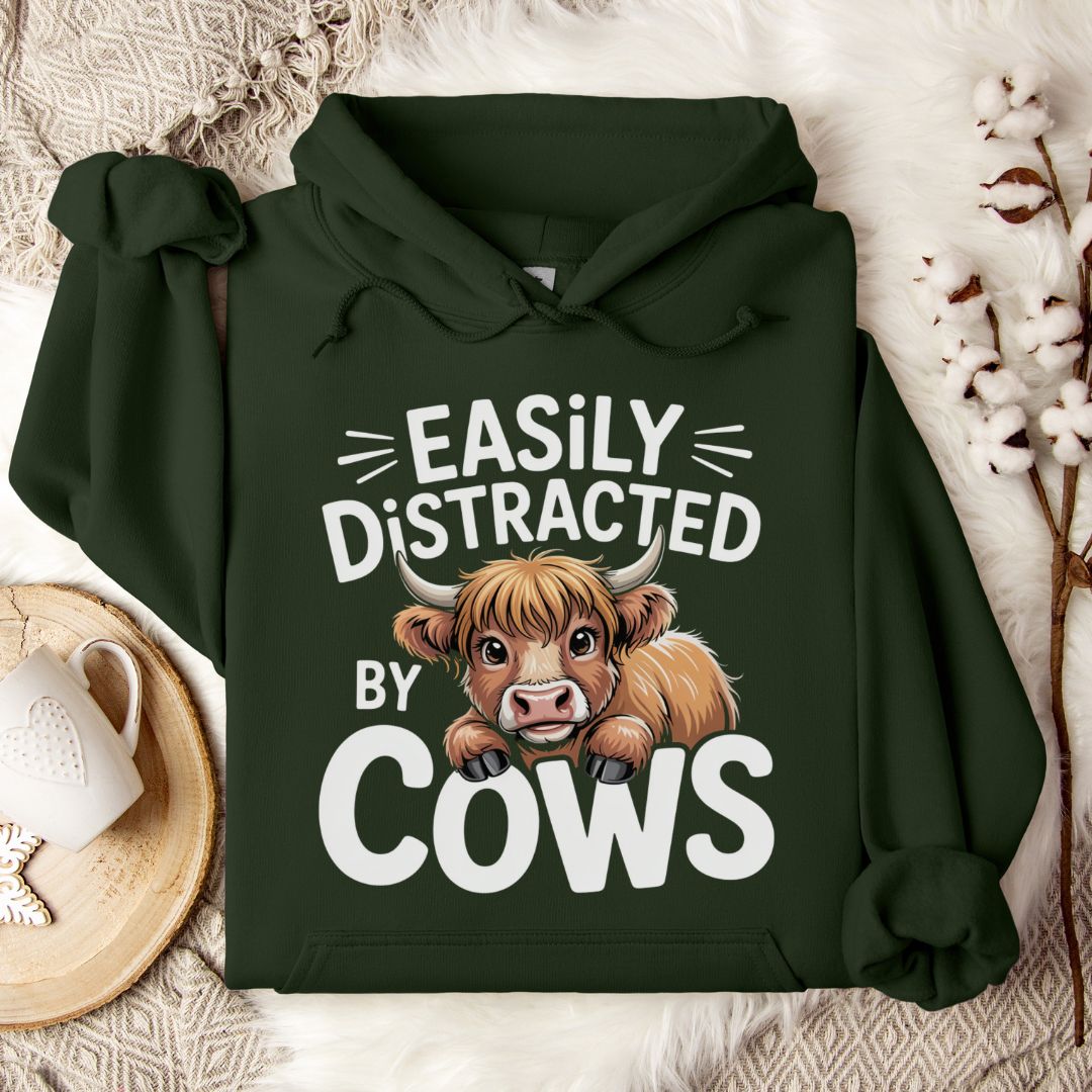 Easily Distracted by Cows Hoodie