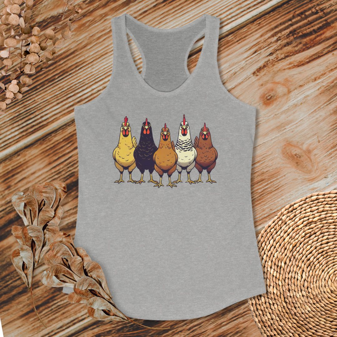 Multicolor Chicken Lineup Tank Top