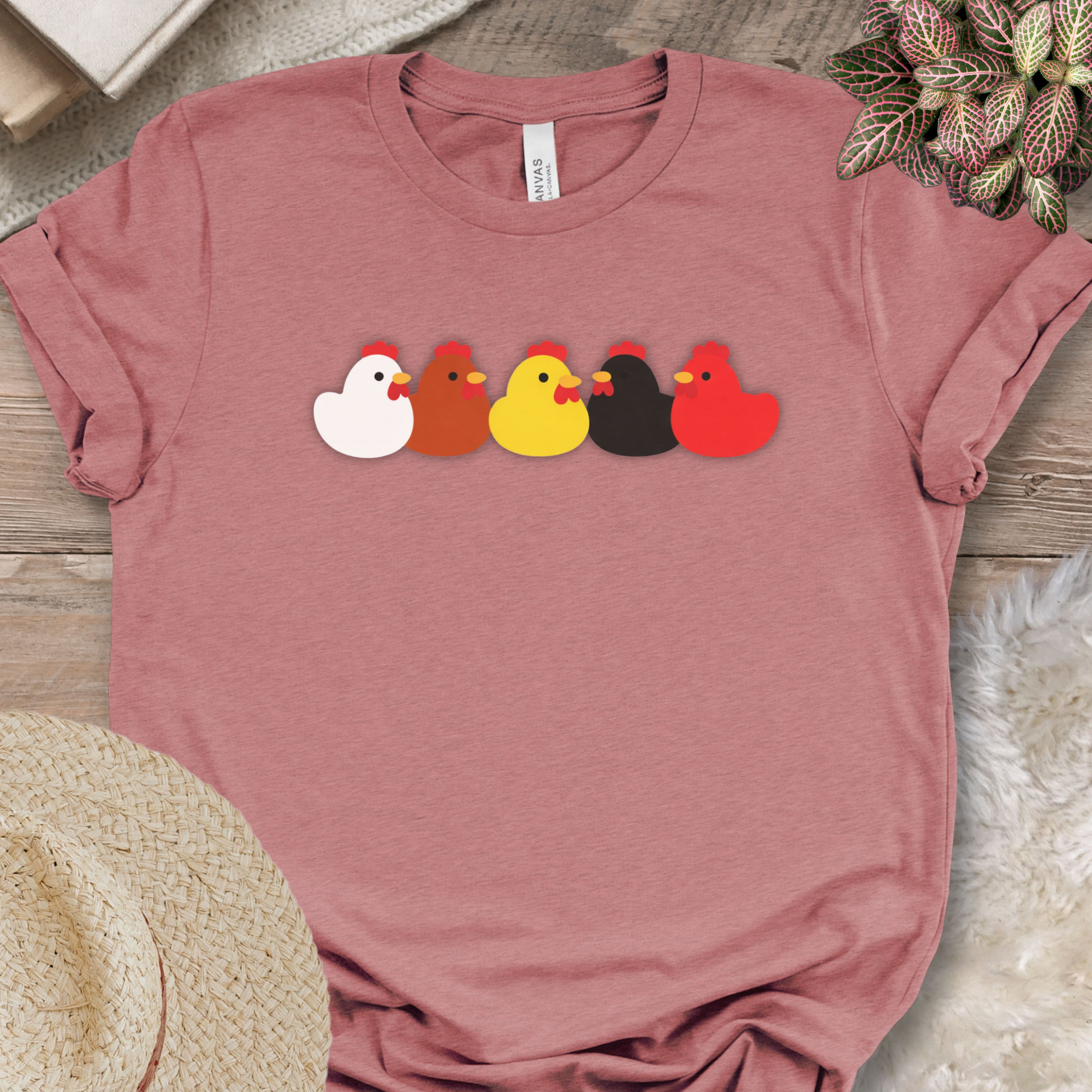 Cute Chicken Lineup Graphic Tee