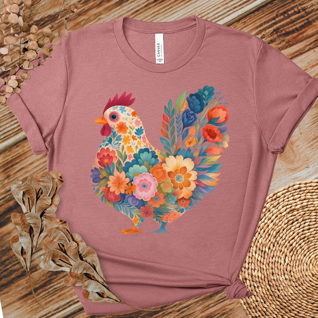 Blooming Chicken Flower Art Tee