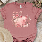Cute Pig Floral Farm Shirt
