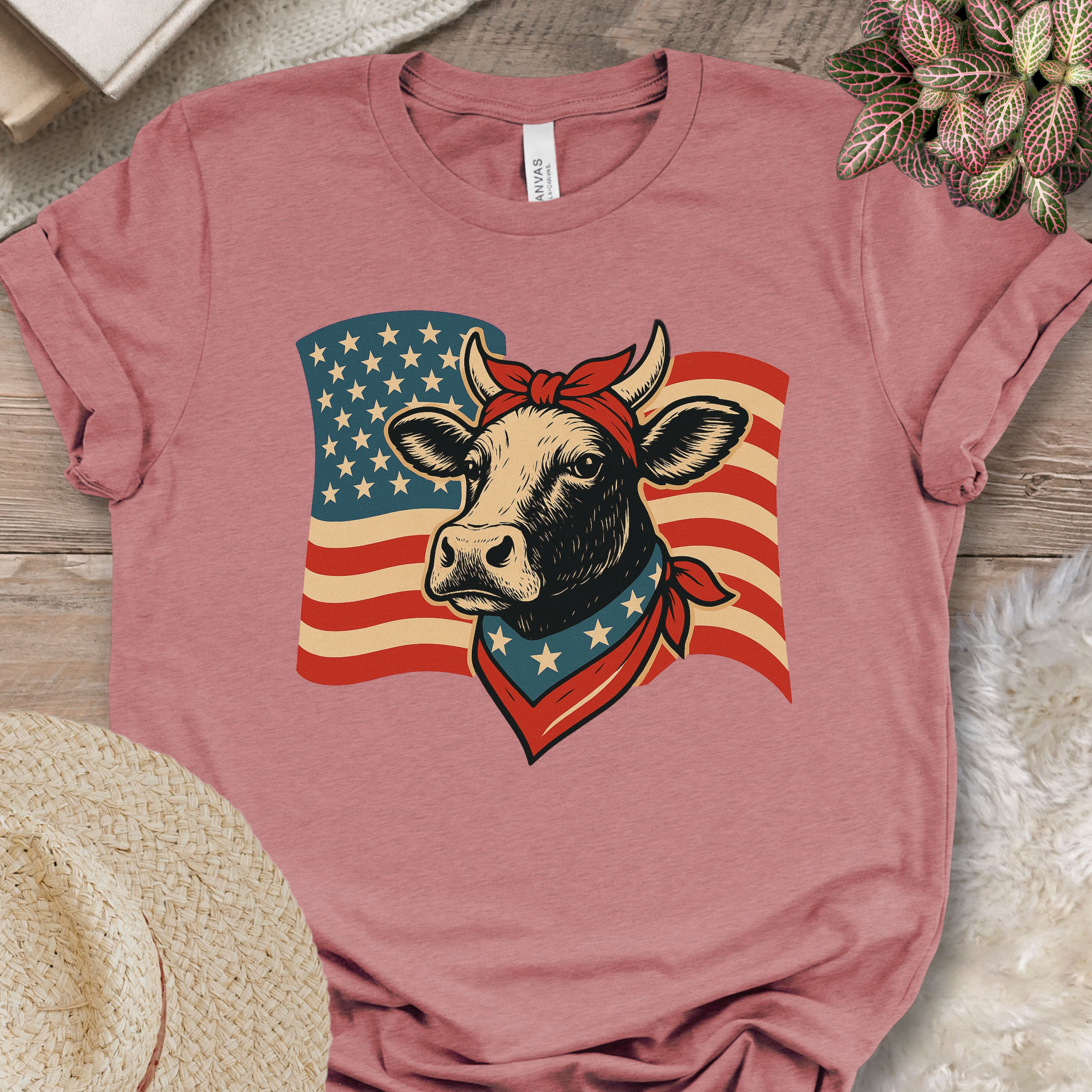 Patriotic Cow Flag Shirt