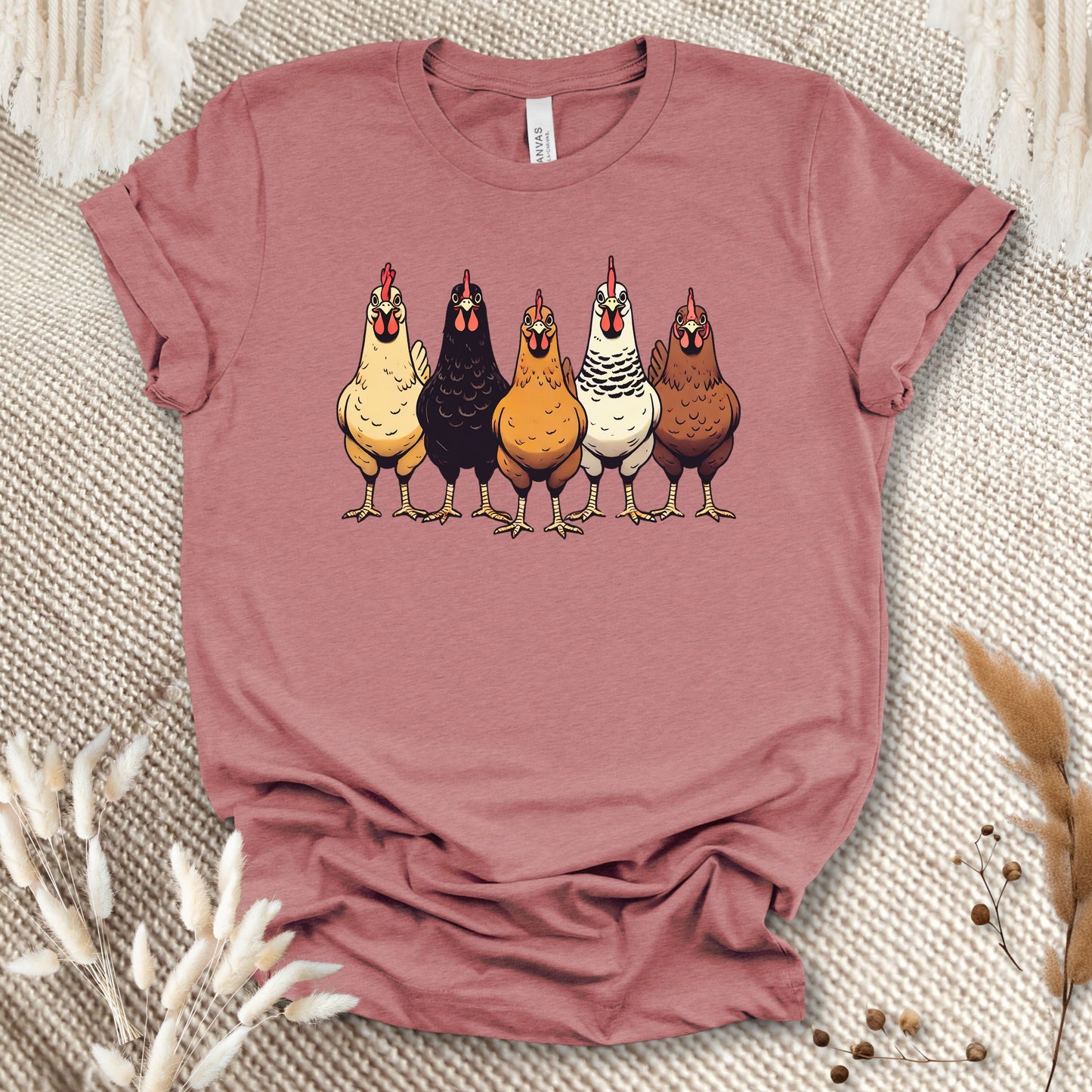 Funny Chicken Lover T-Shirt – Cute Hen Lineup Graphic Tee for Farm Moms, Backyard Flock Keepers & Country Life Fans