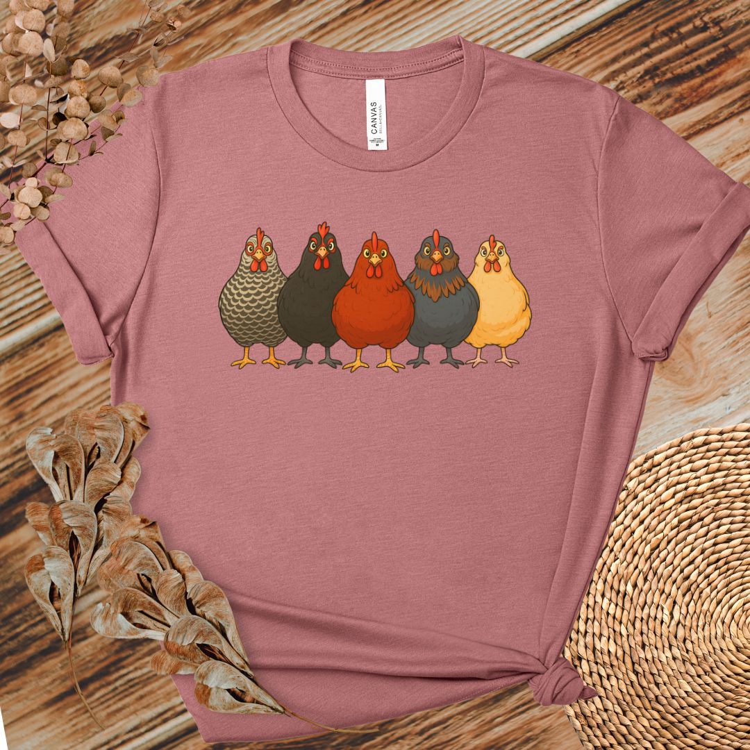 Colorful Chickens Art Tee