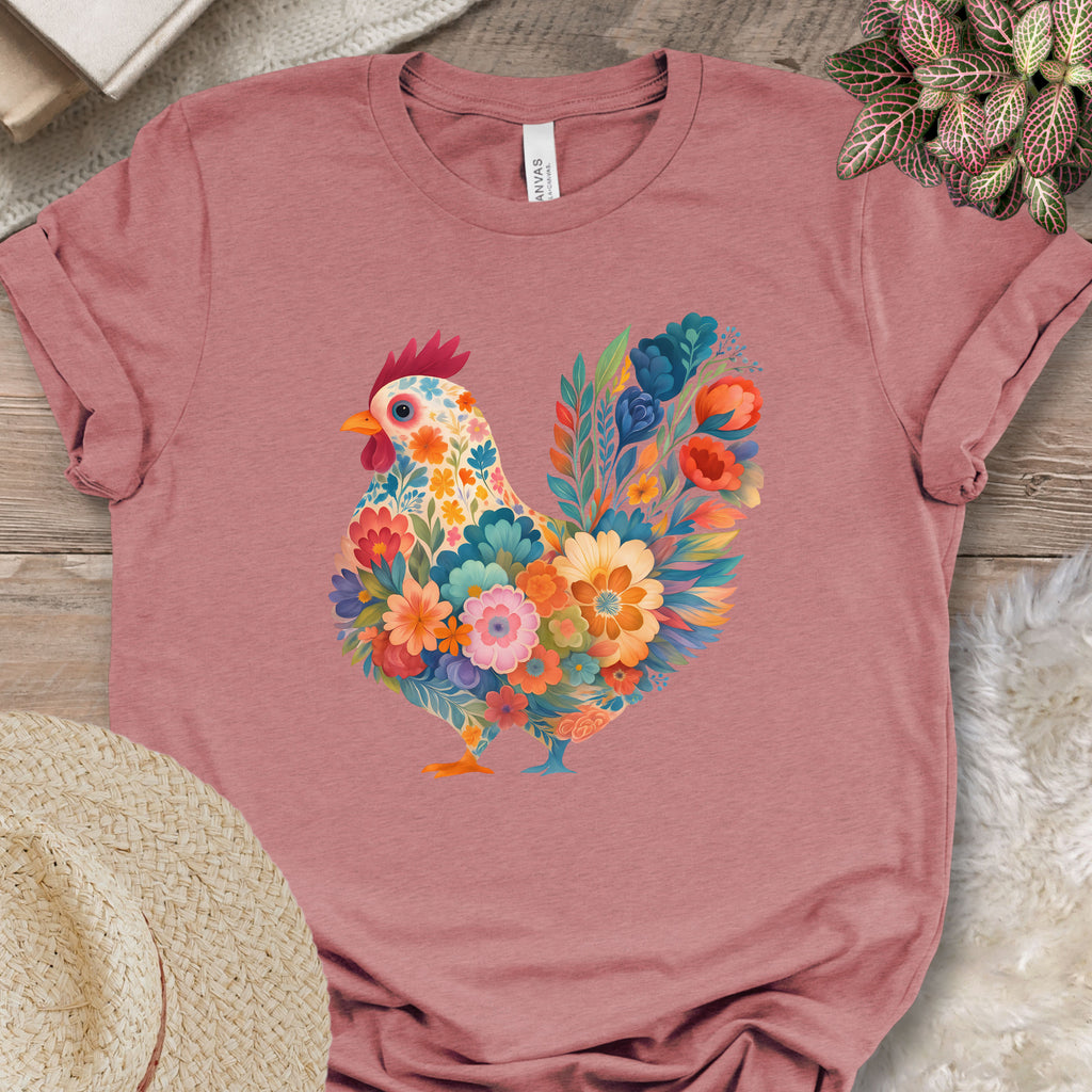 Blooming Chicken Flower Art Tee