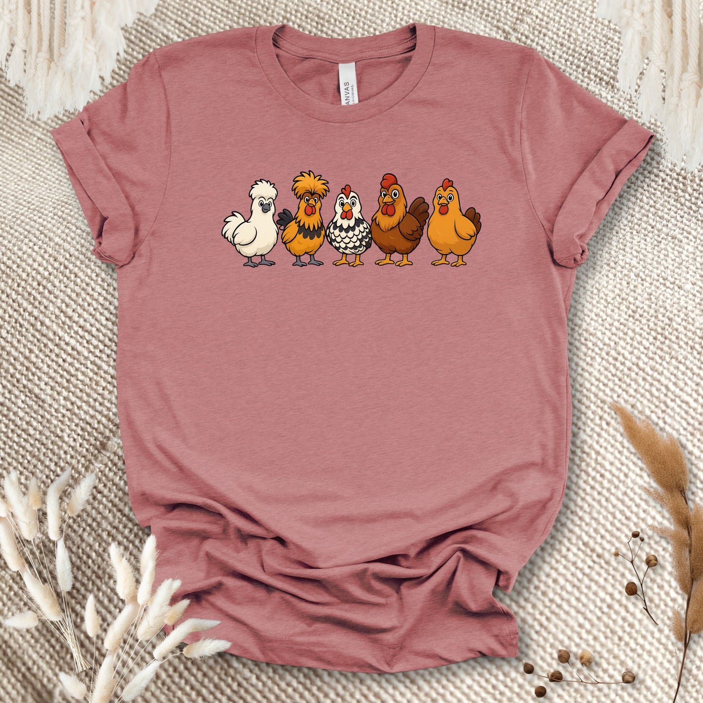 Chicken Breeds T-Shirt – Cartoon Silkie, Polish, Wyandotte, Brahma & Orpington Farm Animal Shirt for Chicken Lovers