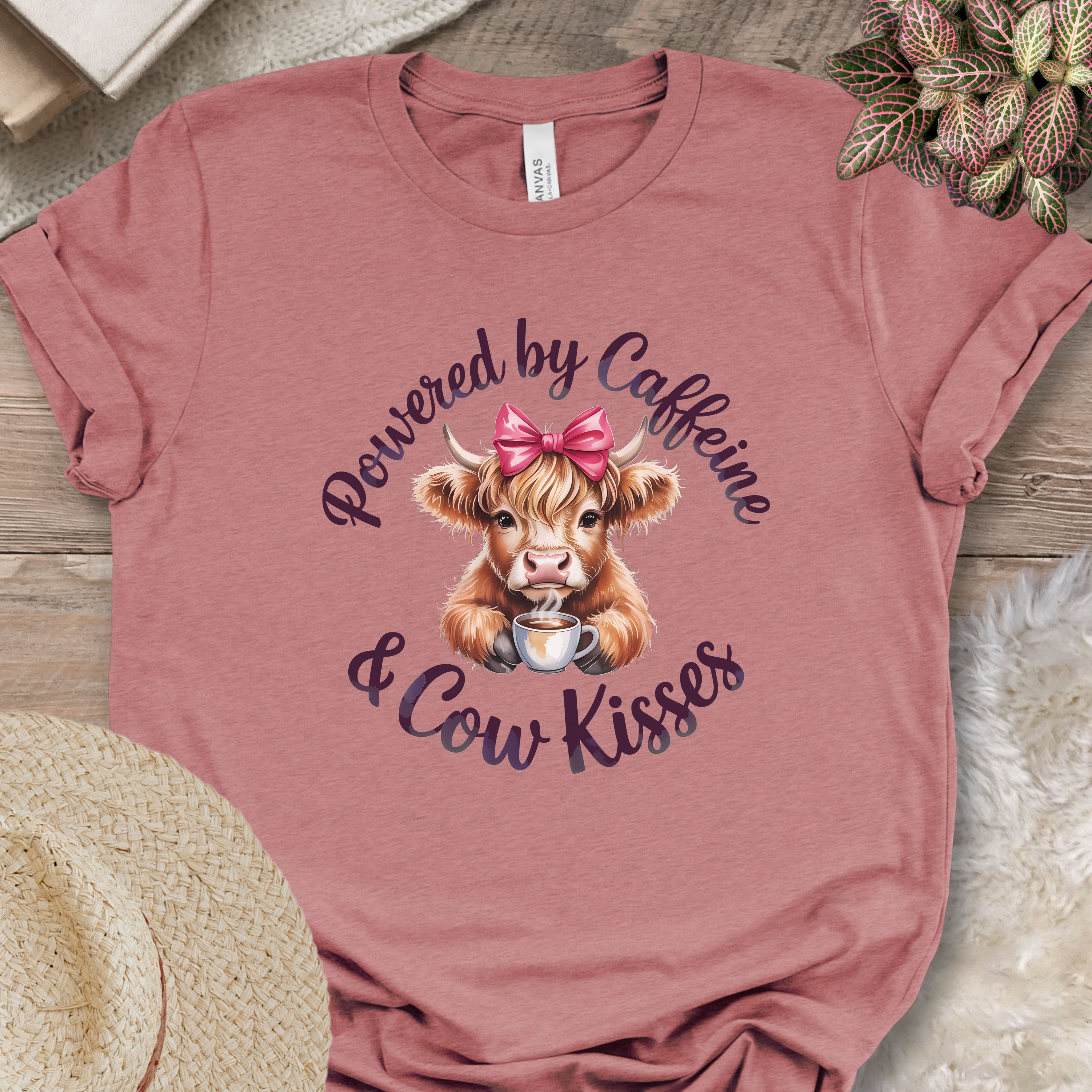 Powered by Caffeine & Cow Kisses Tee