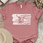 Patriotic Highland Cow Flag Shirt