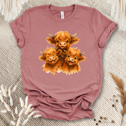 Cute Highland Cow T-Shirt – Adorable Baby Highland Cows Tee for Cow Lovers, Farm Families & Country Kids