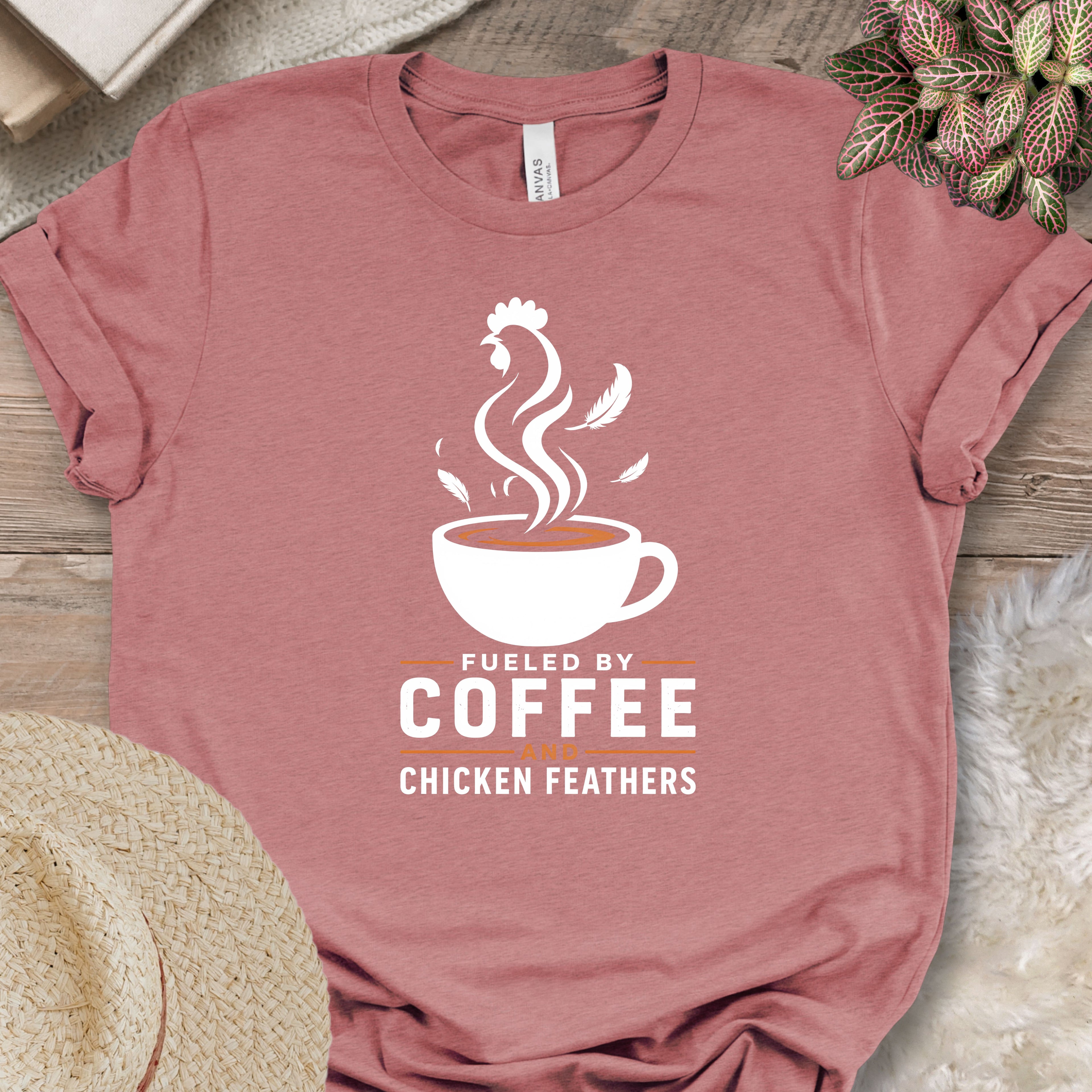Fueled By Coffee Chicken Feathers Shirt