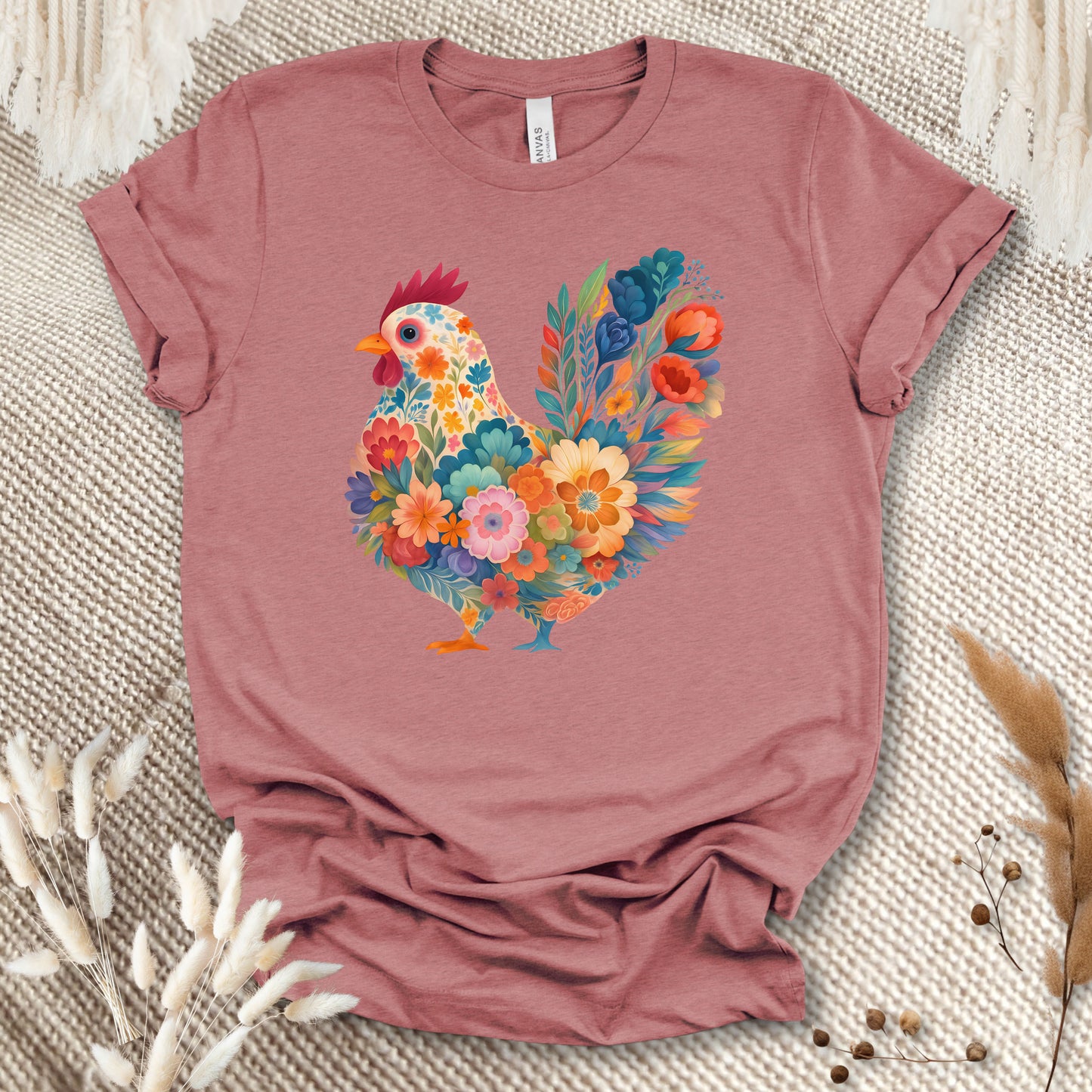 Blooming Chicken Flower Art Tee