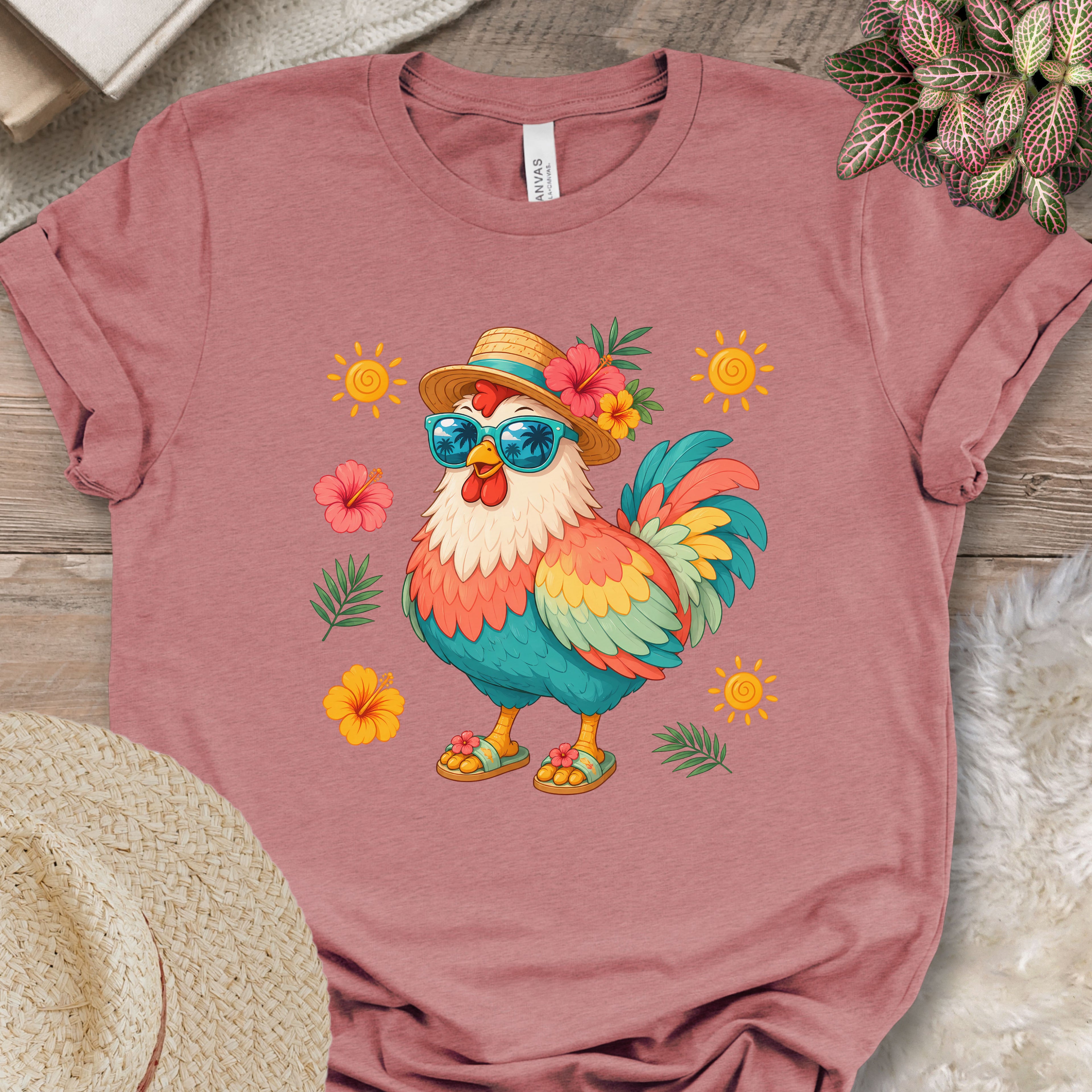 Tropical Chicken Summer Vibes T-Shirt