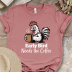 Sleepy Rooster Needs Coffee Tee
