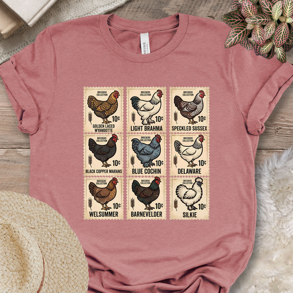 Vintage Chicken Breed Stamps T-Shirt