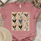 Vintage Chicken Breed Stamps T-Shirt