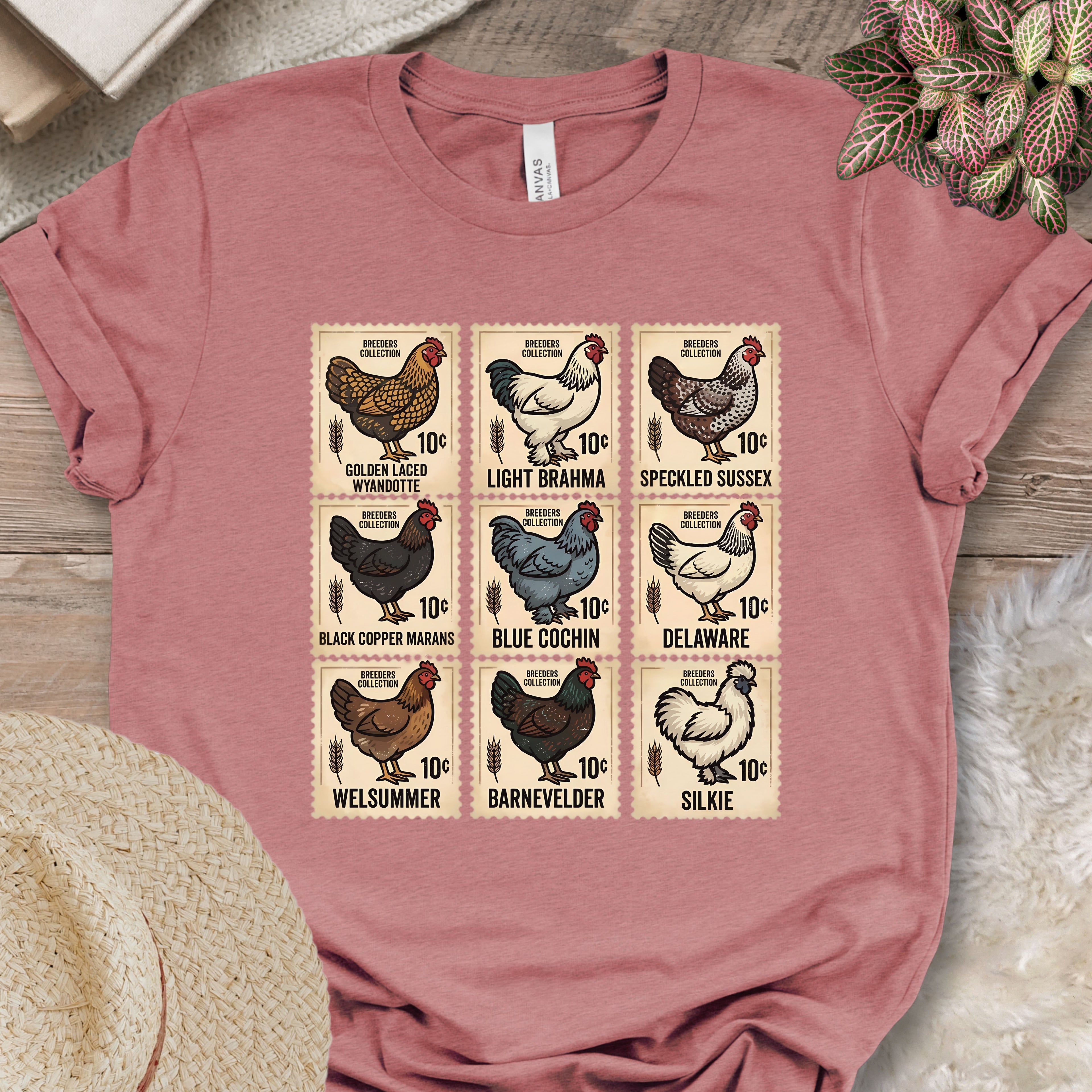 Vintage Chicken Breed Stamps T-Shirt