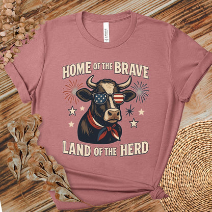 Home of the Brave Cow Shirt