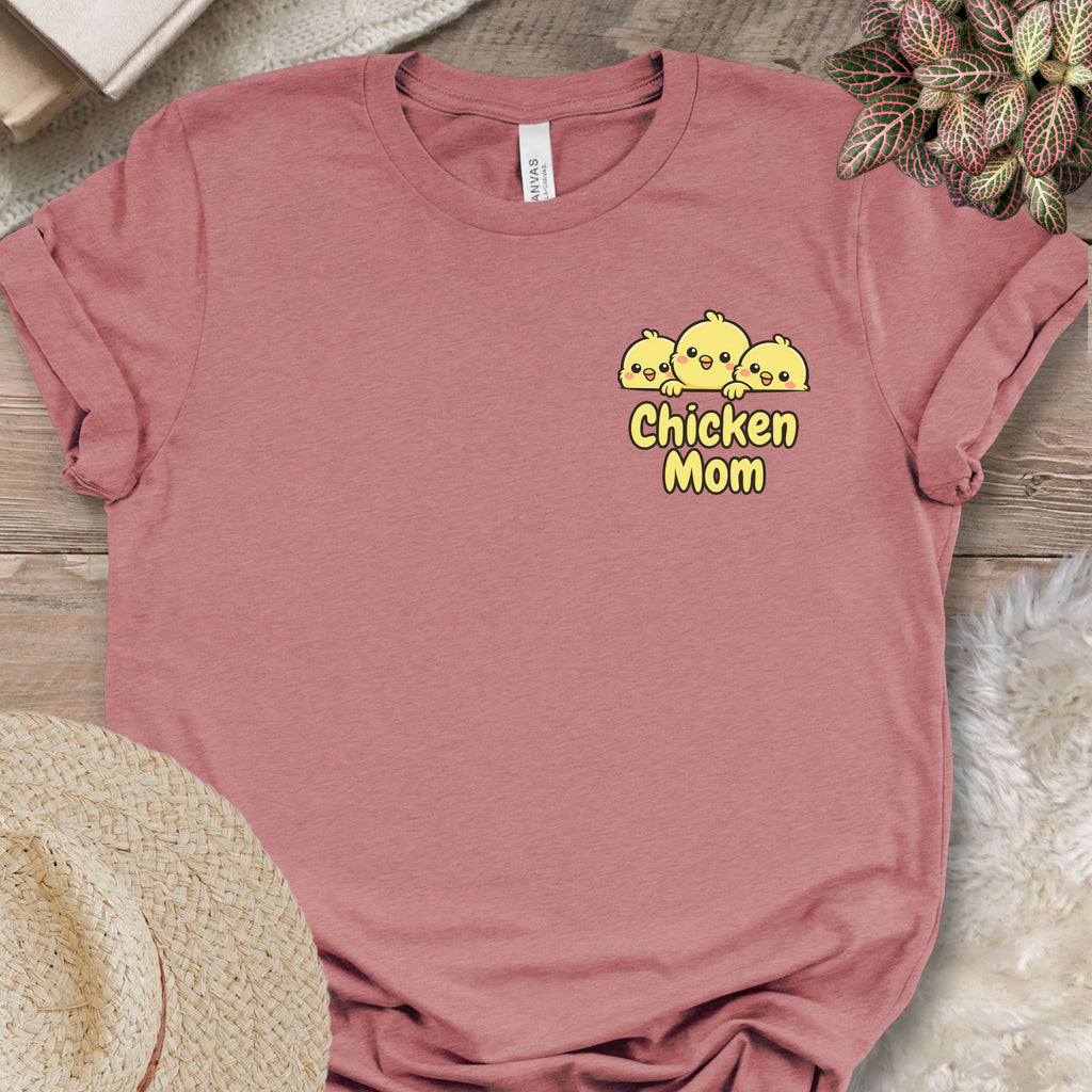 Cute Chicken Mom Chest Tee
